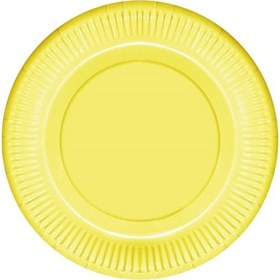 Resim Sarı Makaron Karton Tabak 23 CM 8'li 