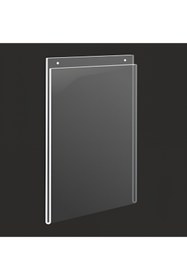 Resim KrcDisplay A5 Dikey Delikli Duvar Tipi Askılı Pleksi Föylük Broşürlük (15x21) 