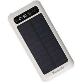 Resim Yosonda A79 20000 mAh 4 İn1 Solar Panelli Dahili Kablolu Powerbank Beyaz 