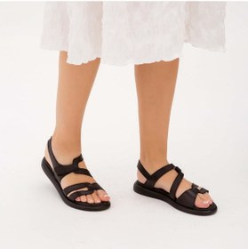 Resim Tamer Tanca Kadın Hakiki Deri Siyah Düz Sandalet 878 40 Byn Sndtl Y22 Sıyah Siyah 