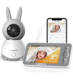 Resim Kameralı Bebek Telsizi, 1080P Bebek Telsizi Videosu, 5" Bebek Monitörü, Kamera ve Uygulamalı 