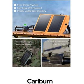 Resim Premium Type-c Usb Portlu Led Işık Göstergeli Solar Güneş Enerjili Powerbank 10000 Mah Çok Renkli 