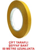 Resim Çift taraflı sarı bant 50 m. uzunlukta (25 mm - 2,5 cm eninde) 