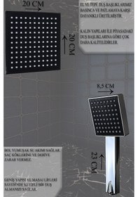 Resim 0590-12 Robot Duş Takımı El Ve Tepe Başlıklı Duş Seti Siyah Beyaz Krom Gold Renkler Krom - Siyah 
