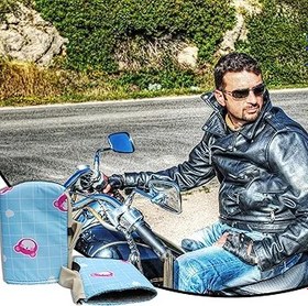 Resim Motosiklet Gidon Manşonları, Motosiklet Gidon El Isıtıcıları, 1 Çift Gidon Motosiklet El Isıtıcıları Eldivenler, ATV, Üç Tekerlekli Bisikletler için Koruyucu Rüzgar Geçirmez Sürüş Eldivenleri 