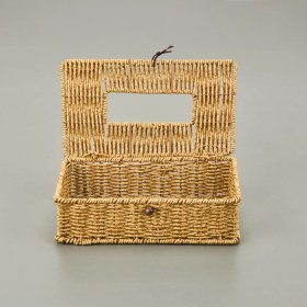 Resim Mien Rattan Dikdörtgen Peçetelik - Açık Kahverengi 