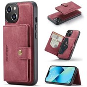 Resim İphone Uyumlu 14 Plus İçin Kılıf İş Çıkarılabilir Cüzdan Lüks 2'si 1 Arada İşlevli Manyetik 