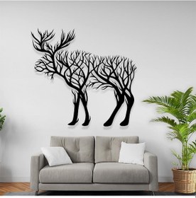 Resim Geyik Metal Tablo Lazer Kesim Duvar Dekorasyonu 