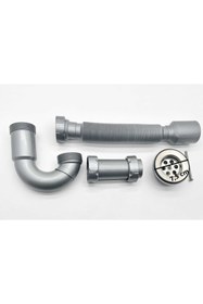 Resim MELEKYAPI Lavabo Eviye Sifonu S Tipi Körüklü Ø40 - 50 Mm Çıkışlı 