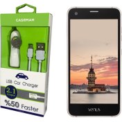 Resim Case Man Vestel Venüs V3 5040 Araç Şarj Cihazı Adaptör + Data Kablosu Hızlı Şarj Özellikli 