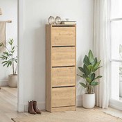 Resim Adore Mobilya Flat Duo 4 Katlı Ayakkabılık - Florida Meşe 51x157x26 CM 