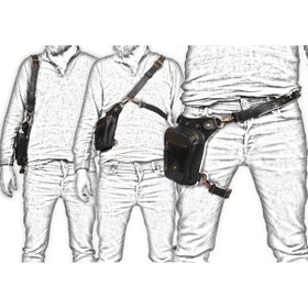 Resim Crow'sRoom Handmade Deri Bel Ve Bacak Çantası (küçük Model Koyukahve) 