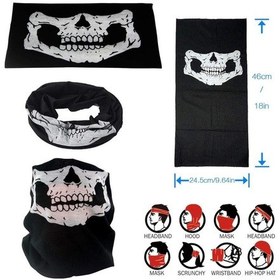 Resim Siyah Renk Dikişsiz Çok Fonksiyonlu Çene Kafatası Yüz Maskesi Baf Buff Bandana Boyunluk Bileklik Karışık/Çok Renkli 
