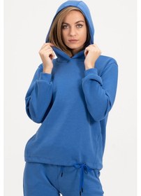 Resim Rich Kadın Kapüşonlu Mavi Sweatshirt Ve Eşofman Takımı Scuba Kumaşı Çok Renkli 