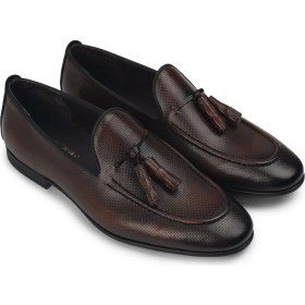 Resim Deery Erkek Hakiki Deri Taba Rengi Vintage Püsküllü Loafer - 01701MTBAC22 