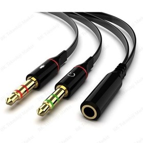 Resim Kulaklık Mikrofon Birleştirici Kablo 3.5Mm Dişi To 2X3.5Mm Erkek 