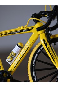 Resim bebeym Metal 1:10 Oyuncak Bisiklet - Die Cast Bisiklet - Model Bisiklet - Sarı 