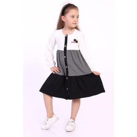 Resim Toontoy Kız Çocuk Göğsü Pretty Nakışlı Elbise Ekru 