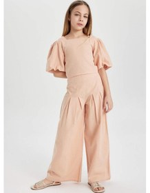 Resim Defacto C0448a8 Ss Wide Leg Geniş Paça Pamuklu Pantolon C0448A8-R5012 Somon 
