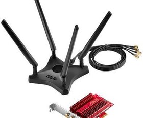 Resim Asus Pce-Ac88, Ac3100 (2167Mbps 5Ghz + 1000Mbps 2.4Ghz), Dual Band, Pcı Express Wireless Adaptör 