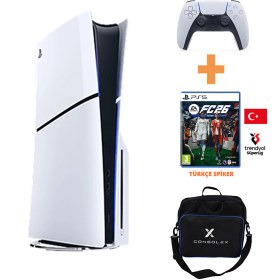 Resim Sony PlayStation 5 Slim 1TB CD Edition Konsol + FC 26 Türkçe CD Oyun + Çanta – Tek Kol (CFI-2016 Avrupa) 