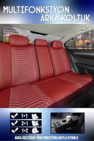 Resim Ford Focus Di Ghia ile Uyumlu Lüx Deri Oto Koltuk Kılıfı Ön Arka Takım Exclusive BORDO 