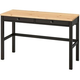 Resim Çalışma Masası, Venge-açık Kahverengi Hemnes 120x47 2 Çekmeceli Masif Ahşap Meridyendukkan 