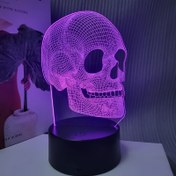 Resim 3D Kafatası LED Gece Lambası - Pembe Geometrik Tasarım, Yatak Odası, Çalışma veya Cadılar Bayramı Partisi Dekoru için USB Güçlü Masa Lambası, Sanatsal Fırçalanmış Metal Bitiş, Mükemmel Hediye Fikri, Yatak Odası Atmosfer Işığı | Sanatçı Lamba | Plastik LED Lamba, Kafatası Ev Dekoru 