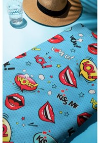 Resim Dijital Baskı Plaj Deniz Havlusu Modern Desenli Peştamal Hvl0174 Renkli 