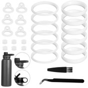 Resim Xiyyadms 26 Adet Thermoflask Su Böceği Yerine Koyma Kapak Seti - 24/32/40/64oz İçin Silikon Hermetik Yedeklemeli Ve Şurup Kapaklı Tamir Parçaları 