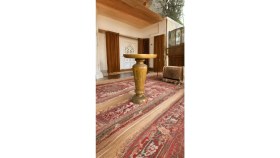 Resim Simillo Home & Living Wooden Ahşap Tekli Mantar Yan Sehpa Modern Tütün Renk Fiskos 