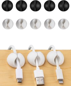 Resim COZY SENSE Kablo Düzenleyici 10 Adet Yapışkanlı Kablo Tutucu Sabitleme Aparatı 