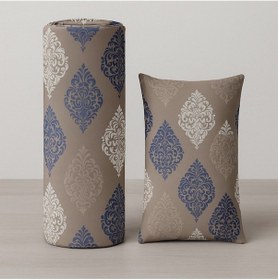 Resim Çift Kişilik Desenli Lastikli Çarşaf Seti 160x200 Cm + 2 Adet Yastık Kılıfı 50x70 Bej 