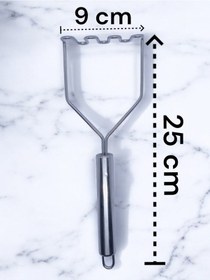 Resim Lüks Paslanmaz Metal Patates Ezici 24 Cm Patates Ezici Püre Yapıc 