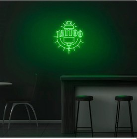 Resim Twins Led Tattoo Yazılı Ve Şekilli Neon Tabela Yeşil Model:model:34003366 Yeşil 
