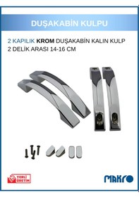 Resim Duşakabin Ay Kulp 14-16 Cm Ayarlı Krom Duşakabin Cam Kapı Kulpu Krom Parlak 