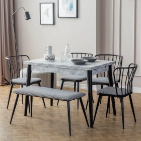 Resim Eymense Berlin 4 Sandalyeli Benchli Mutfak Masa Takımı 
