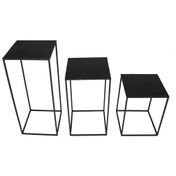 Resim Metal Zigon Sehpa Çiçeklik 3 ‘Lü Set Wd-19 