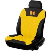 Resim Araba Koltuğu Kılıfı Tam Set, Evrensel Desen Nakış Oto Koltuk Kılıfı Seti Yellow 1 Seat As Picture 