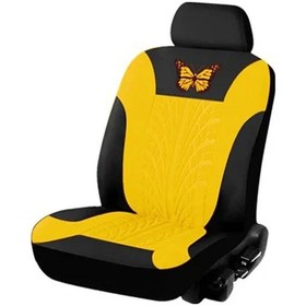 Resim Araba Koltuğu Kılıfı Tam Set, Evrensel Desen Nakış Oto Koltuk Kılıfı Seti Yellow 1 Seat As Picture 