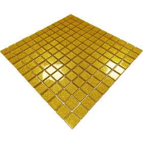 Resim MozaiKristaL Mutfak Tezgah Arası ve Iç Dekorasyon Için Kristal Cam Mozaik. Renk: Altın Simli Ölçüleri: 23X23X4 Mm. File Ölçüsü: 30X30 Cm. ( 1 Koli=11 File Karo=1 M2 Fiyatıdır ) 