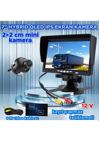 Resim 7inç Qled Ips Monitör + 1 Adet 19 Mm Mini Ultra Araç Kamerası 12v 