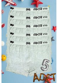 Resim Uniquetrenders Erkek Çocuk 5'li Pamuklu Boxer Gri 