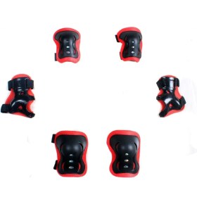 Resim Xbyc 961 Bsklt Dirseklik Dizlik Bileklik 6'Lü Set Lüx Siyah Kırmızı 