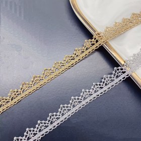 Resim Altın & Gümüş Dantel Süslemesi - 1 adet, Kadın İç Çamaşırı ve Giyim Aksesuarları için Dikiş & Örgü Malzemeleri 