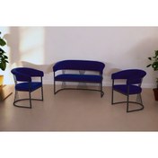 Resim Rozexi Rio Çay Seti Takımı Koltuk Takımı Oturma Odası Kafe Antre Hol Ofis 2+1+1 Siyah Metal 