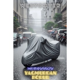 Resim WestCover Kymco Cv3 Branda Arka Çanta Uyumlu Gri 4 Mevsim Motosiklet Brandası Örtüsü 