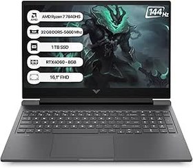 Resim HP Victus 7Z600EA AMD R7 7840HS 32GB 1TB SSD RTX4060-8GB Freedos 16.1 FHD 144Hz Taşınabilir Bilgisayar 