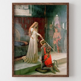 Resim epiqart Şövalye ve Sadakati - Ahşap Desenli Çerçeve 