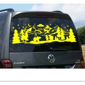 Resim Melek Pazarı 120 X 40 Cm Astronot Ve Ayılar Doğa Manzarası Karavan Sticker 